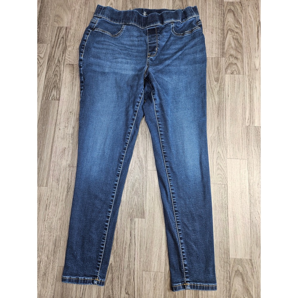 St. Johns Bay Jegging Women 12 Blue Stretch Pull On Skinny Jeans
